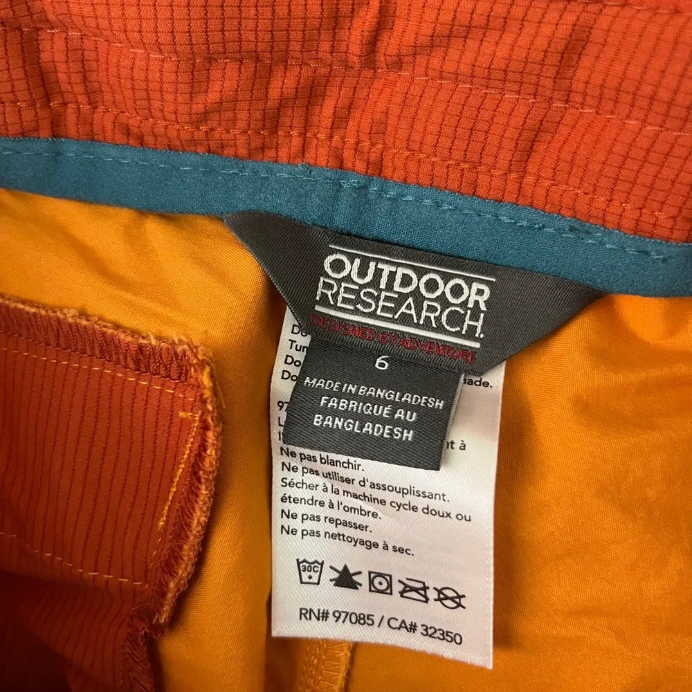 Outdoor Research Quarry Orange Shorts Size 6 - Picture 6 of 6